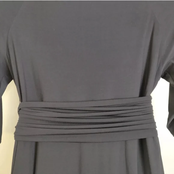 IGIGI Solid Black Stretchy Faux Wrap Dress Formal Cocktail Plus Size 18/20 - Picture 5 of 14